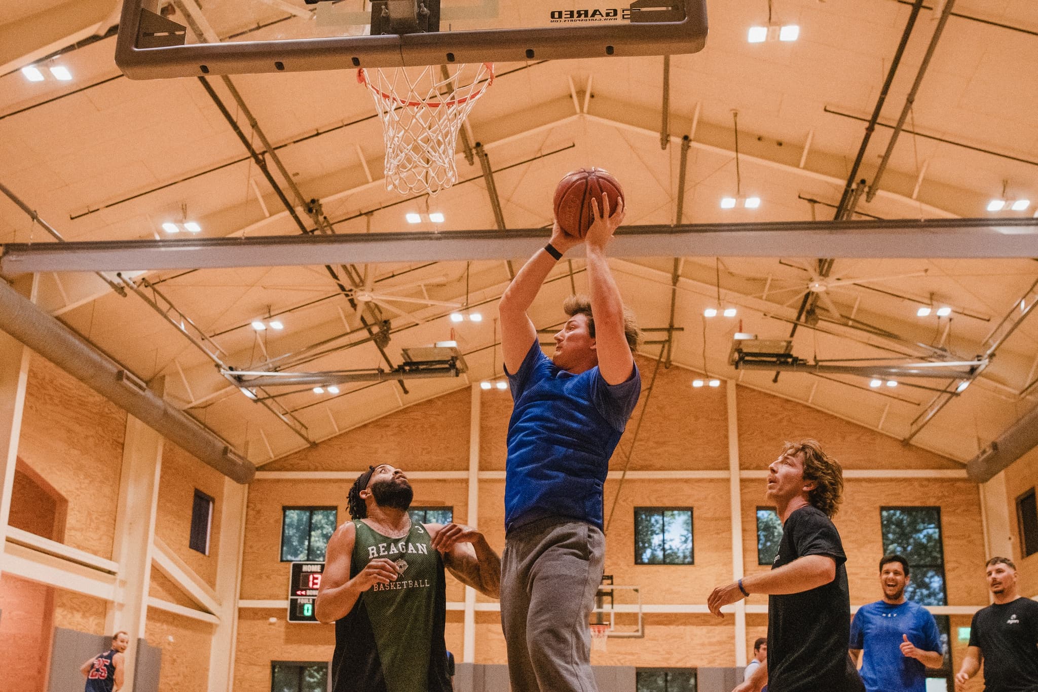 Basketball players in action